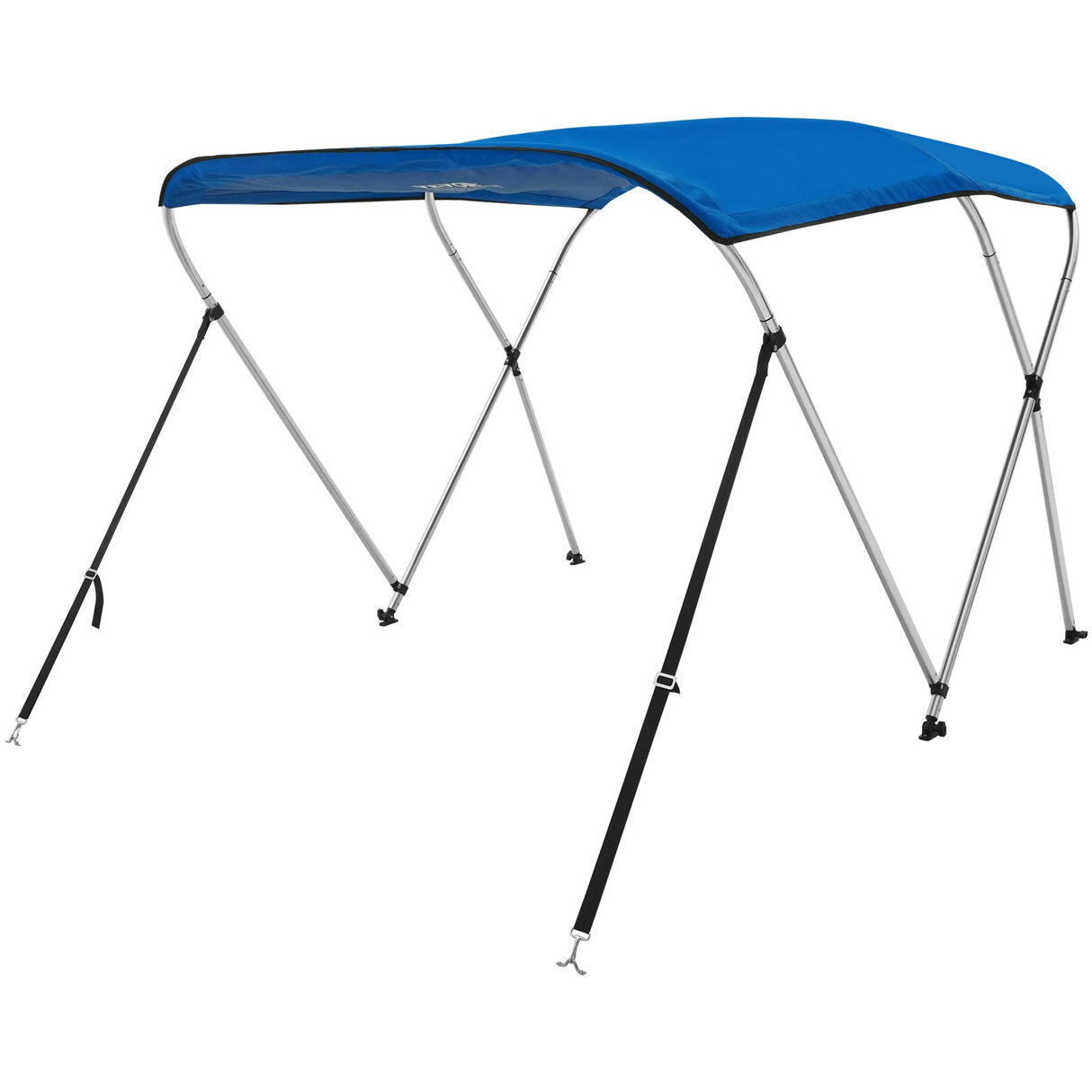 VEVOR 3 Bow Bimini Top Boat Cover, 900D Polyester Canopy with 1" Aluminum Alloy Frame, Waterproof and Sun Shade, Includes Storage Boot, 2 Support