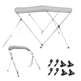 VEVOR 3 Bow Bimini Top Boat Cover, 900D Polyester Canopy with 1" Aluminum Alloy Frame, Waterproof and Sun Shade, Includes Storage Boot, 2 Support