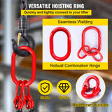 VEVOR Chain Sling 5/16" X 10' Engine Lift Chain G80 Alloy Steel Engine Chain Hoist Lifts 3 Ton with 4 Leg Grab Hooks and Adjuster