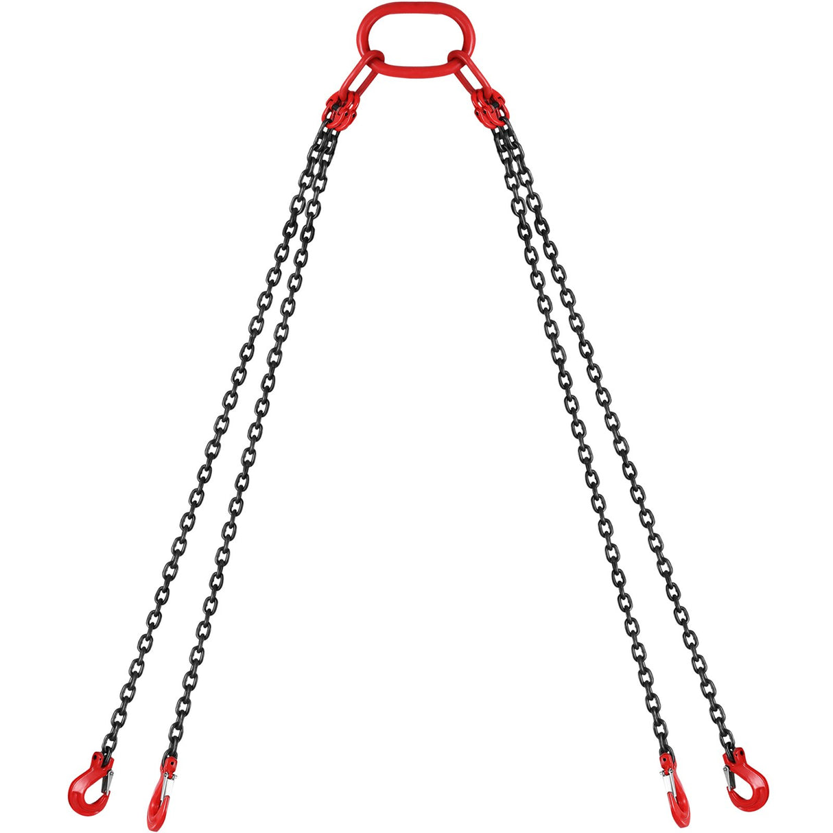 VEVOR Chain Sling 5/16" X 10' Engine Lift Chain G80 Alloy Steel Engine Chain Hoist Lifts 3 Ton with 4 Leg Grab Hooks and Adjuster