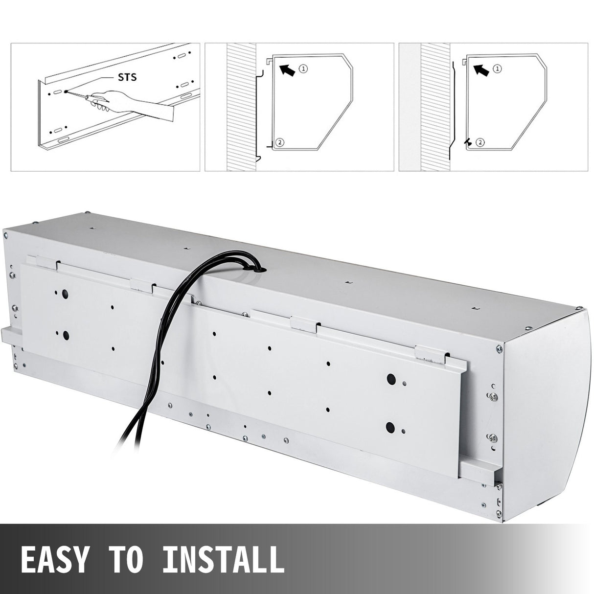 VEVOR Air Curtain, 1.2m Electric Wind Curtain with Limit Switch, Max. 2204 CFM Air Flow, 3 Speeds Control Commercial Indoor Air Curtain, Ideal for Shops, Buildings