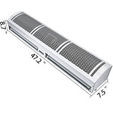 VEVOR Air Curtain, 1.2m Electric Wind Curtain with Limit Switch, Max. 2204 CFM Air Flow, 3 Speeds Control Commercial Indoor Air Curtain, Ideal for Shops, Buildings - Low Angle