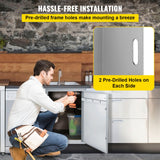 46X51CM Outdoor Kitchen BBQ Door Commercial Stainless Steel Single Access Door - 45-Degree Angle