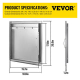 46X51CM Outdoor Kitchen BBQ Door Commercial Stainless Steel Single Access Door - Close-Up Angle