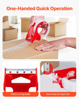 VEVOR Packing Tape 12 Rolls 65 Yards Clear Shipping Tape with Dispenser 2.7 Mil - 45-Degree Angle