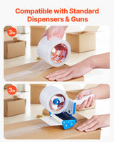 VEVOR Clear Packing Tape 6 Rolls 65 Yards Heavy Duty Clear Packing Tapes 2.7 Mil - 45-Degree Angle