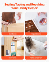 VEVOR Clear Packing Tape 6 Rolls 65 Yards Heavy Duty Clear Packing Tapes 2.7 Mil - Rear View