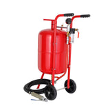 VEVOR 10Gal/40L Sandblaster Equipped w/Nozzle Shut-Off Valve Pressure Gauge Ceramic Nozzle Rubber Wheels Grit Power Sand Blasters Portable Sandblasting Equipment