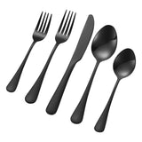 VEVOR 30-Piece Black Silverware Set, Food-Grade Stainless Steel Flatware Utensils for 6, Mirror Finished Cutlery Set, Dishwasher Safe Eating Tableware for Kitchen Home, Include Knife Fork Spoon - Extra Image