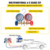 Vevor 4CFM 1/4HP Rotary Vane Vacuum Pump + R134AManifold Gauge Tester Charging +Hose - Top-Down View