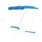4 Bow Boat Bimini Tops, 600D Polyester Canopy, Waterproof & Sun Protection Boat Awning Canopy with Storage Bag, Bimini Top Replacement, 96"Lx(91"-96")W, Pacific Blue (Support Frame Not Included)