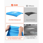 4 Bow Boat Bimini Tops, 600D Polyester Canopy, Waterproof & Sun Protection Boat Awning Canopy with Storage Bag, Bimini Top Replacement, 96"Lx(91"-96")W, Pacific Blue (Support Frame Not Included)