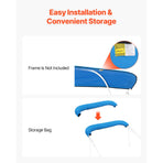4 Bow Boat Bimini Tops, 600D Polyester Canopy, Waterproof & Sun Protection Boat Awning Canopy with Storage Bag, Bimini Top Replacement, 96"Lx(91"-96")W, Pacific Blue (Support Frame Not Included)