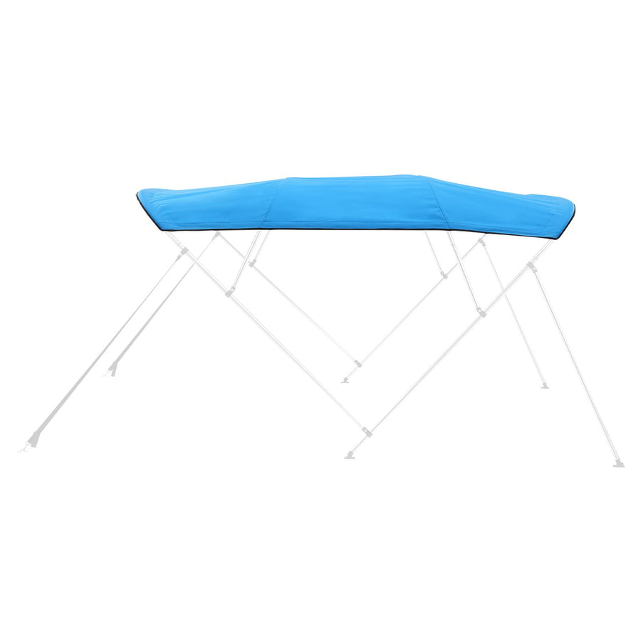 4 Bow Boat Bimini Tops, 600D Polyester Canopy, Waterproof & Sun Protection Boat Awning Canopy with Storage Bag, Bimini Top Replacement, 96"Lx(91"-96")W, Pacific Blue (Support Frame Not Included)