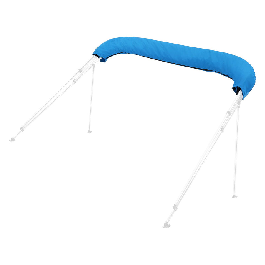 4 Bow Boat Bimini Tops, 600D Polyester Canopy, Waterproof & Sun Protection Boat Awning Canopy with Storage Bag, Bimini Top Replacement, 96"Lx(91"-96")W, Pacific Blue (Support Frame Not Included)