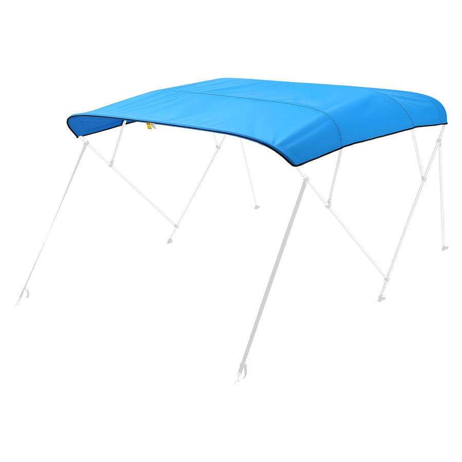 4 Bow Boat Bimini Tops, 600D Polyester Canopy, Waterproof & Sun Protection Boat Awning Canopy with Storage Bag, Bimini Top Replacement, 96"Lx(91"-96")W, Pacific Blue (Support Frame Not Included)