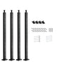 4-Pack Cable Railing Post, 1067x25x50 mm Horizontal-Hole Deck Railing Post with Pre-Drilled Holes, Stainless Steel Cable Rail Post with Horizontal and Curved Bracket, Black, 4JZLGZXHS106REP67001V0
