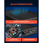 Car Audio Amplifier, 4-Channel Bridgeable Car Amplifier, Multichannel Class AB Stereo Amp, Max. 4 x 200W at 4 Ohms / 4 x 400W at 2 Ohms, High Output, for SUVs, Pickups, and Off-Road Vehicles