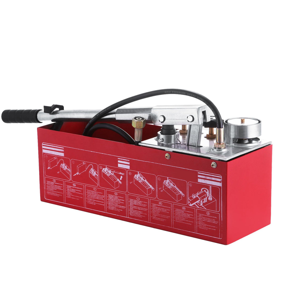 VEVOR Hydraulic Pressure Test Pump 50 Bar Hand Pressure Test Pump 726 PSI 3.2 Gallon Tank 45ML 1/2" BSP Hydrostatic Test Pump for Pipeline Pressure Container Irrigation Firemen (Test Pump 50 Bar)