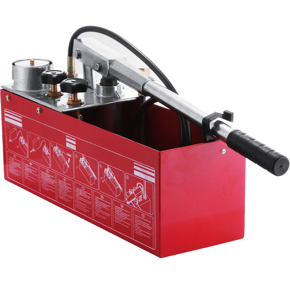 VEVOR Hydraulic Pressure Test Pump 50 Bar Hand Pressure Test Pump 726 PSI 3.2 Gallon Tank 45ML 1/2" BSP Hydrostatic Test Pump for Pipeline Pressure