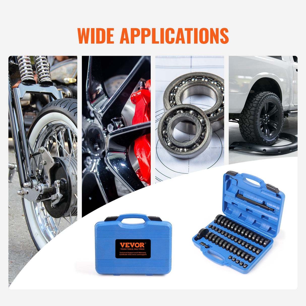 VEVOR 52 Pcs Custom Bushing Press Kit Transmission Wheel Bearing Race Seal Kit