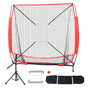 5x5 Baseball Softball Practice Net, Portable Baseball Training Net for Hitting Batting Catching Pitching, Backstop Baseball Equipment with Bow Frame, Carry Bag, Strike Zone, Ball, Batting Tee