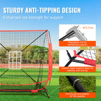 5x5 Baseball Softball Practice Net, Portable Baseball Training Net for Hitting Batting Catching Pitching, Backstop Baseball Equipment with Bow Frame, Carry Bag, Strike Zone, Ball, Batting Tee