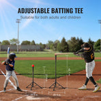 5x5 Baseball Softball Practice Net, Portable Baseball Training Net for Hitting Batting Catching Pitching, Backstop Baseball Equipment with Bow Frame, Carry Bag, Strike Zone, Ball, Batting Tee