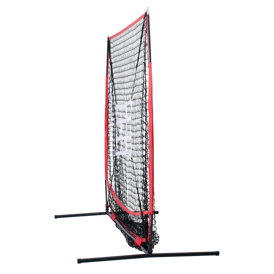 5x5 Baseball Softball Practice Net, Portable Baseball Training Net for Hitting Batting Catching Pitching, Backstop Baseball Equipment with Bow Frame, Carry Bag, Strike Zone, Ball, Batting Tee