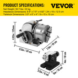 VEVOR BS-0 Dividing Head 5 Inch, Precision Dividing Head Set with 5