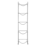 VEVOR 5 Tiers Water Jug Holder, 5 Gallon Water Bottle Holder, Single Row Water Bottle Rack for 5 Bottles, Heavy Duty Water Jug Rack for Kitchen, Office, Living Room, Silver - Extra Image