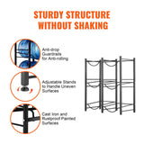 3 Tiers Water Jug Holder, 5 Gallon Water Bottle Holder, Double Row Water Bottle Rack for 6 Bottles, Heavy Duty Water Jug Rack for Kitchen, Office, Living Room, Black