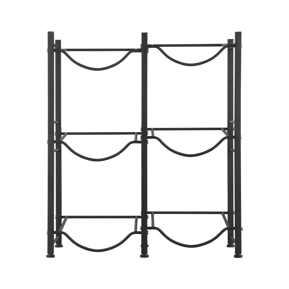 3 Tiers Water Jug Holder, 5 Gallon Water Bottle Holder, Double Row Water Bottle Rack for 6 Bottles, Heavy Duty Water Jug Rack for Kitchen, Office, Living Room, Black