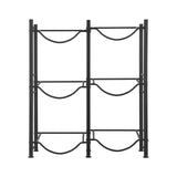 3 Tiers Water Jug Holder, 5 Gallon Water Bottle Holder, Double Row Water Bottle Rack for 6 Bottles, Heavy Duty Water Jug Rack for Kitchen, Office, Living Room, Black
