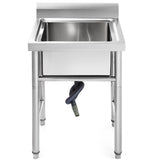 VEVOR Handmade Sink Non-magnetic Stainless Steel Kitchen Sink Hand Made 1 Compartment 44.4 x 41.9 x 25.4 cm Capacity Huge Tub Sink for Farmhouse Cafe