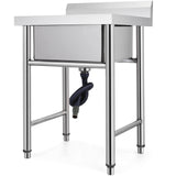 VEVOR Handmade Sink Non-magnetic Stainless Steel Kitchen Sink Hand Made 1 Compartment 44.4 x 41.9 x 25.4 cm Capacity Huge Tub Sink for Farmhouse Cafe