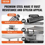 VEVOR Commercial Worktable & Workstation 24 x 30 x 32 Inch Stainless Steel Work Table Heavy Duty Commercial Food Prep Work Table for Home, Kitchen, Restaurant Metal Prep Table with Adjustable Feet - Front View