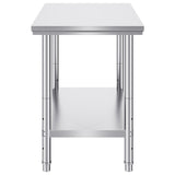 VEVOR 910x610mm Stainless Steel Kitchen Bench Commercial Work Food Prep Table