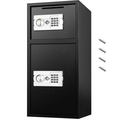 Large Double Door Security Safe Box 2.6 Cubic Feet Steel Safe Box Strong Box with Digital Lock for Money Gun Jewelry Black