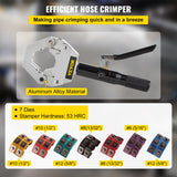 VEVOR Hydraulic Hose Crimper Hydra-Krimp 71500,Manual AC Hose Crimper Kit Air Conditioning Repaire Handheld,Hydraulic Hose Crimping Tool with 7 Die Set, for Barbed and Beaded Hose Fittings - Side View