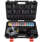 VEVOR Hydraulic Hose Crimper Hydra-Krimp 71500,Manual AC Hose Crimper Kit Air Conditioning Repaire Handheld,Hydraulic Hose Crimping Tool with 7 Die Set, for Barbed and Beaded Hose Fittings - Low Angle