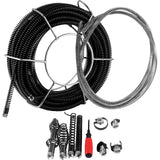 VEVOR 0.75-4 Inch Sectional Pipe Drain Cleaning Machine 400PRM Snake Cleaner Pipe Drain Cleaning Machine with 66 Ft x 0.67 Inch Galvanize Cable Heavy