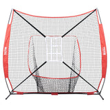 VEVOR 7x7 Baseball Softball Practice Net, Portable Baseball Training Net for Hitting Catching Pitching, Backstop Baseball Equipment with Bow Frame,