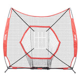 VEVOR 7x7 ft Baseball Softball Practice Net, Portable Baseball Training Net for Hitting Batting Catching Pitching, Backstop Baseball Equipment