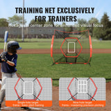 VEVOR 7x7 ft Baseball Softball Practice Net, Portable Baseball Training Net for Hitting Batting Catching Pitching, Backstop Baseball Equipment