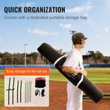 VEVOR 7x7 ft Baseball Softball Practice Net, Portable Baseball Training Net for Hitting Batting Catching Pitching, Backstop Baseball Equipment Training Aids with Bow Frame, Carry Bag, and Strike Zone - Rear View