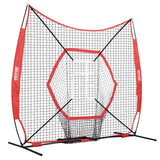 VEVOR 7x7 ft Baseball Softball Practice Net, Portable Baseball Training Net for Hitting Batting Catching Pitching, Backstop Baseball Equipment