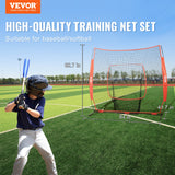 VEVOR 7x7 Baseball Softball Practice Net, Portable Baseball Training Net for Hitting Batting Catching Pitching, Backstop Baseball Equipment Training