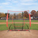 VEVOR 7x7 Baseball Softball Practice Net, Portable Baseball Training Net for Hitting Batting Catching Pitching, Backstop Baseball Equipment Training Aids with Carry Bag and Strike Zone - Low Angle