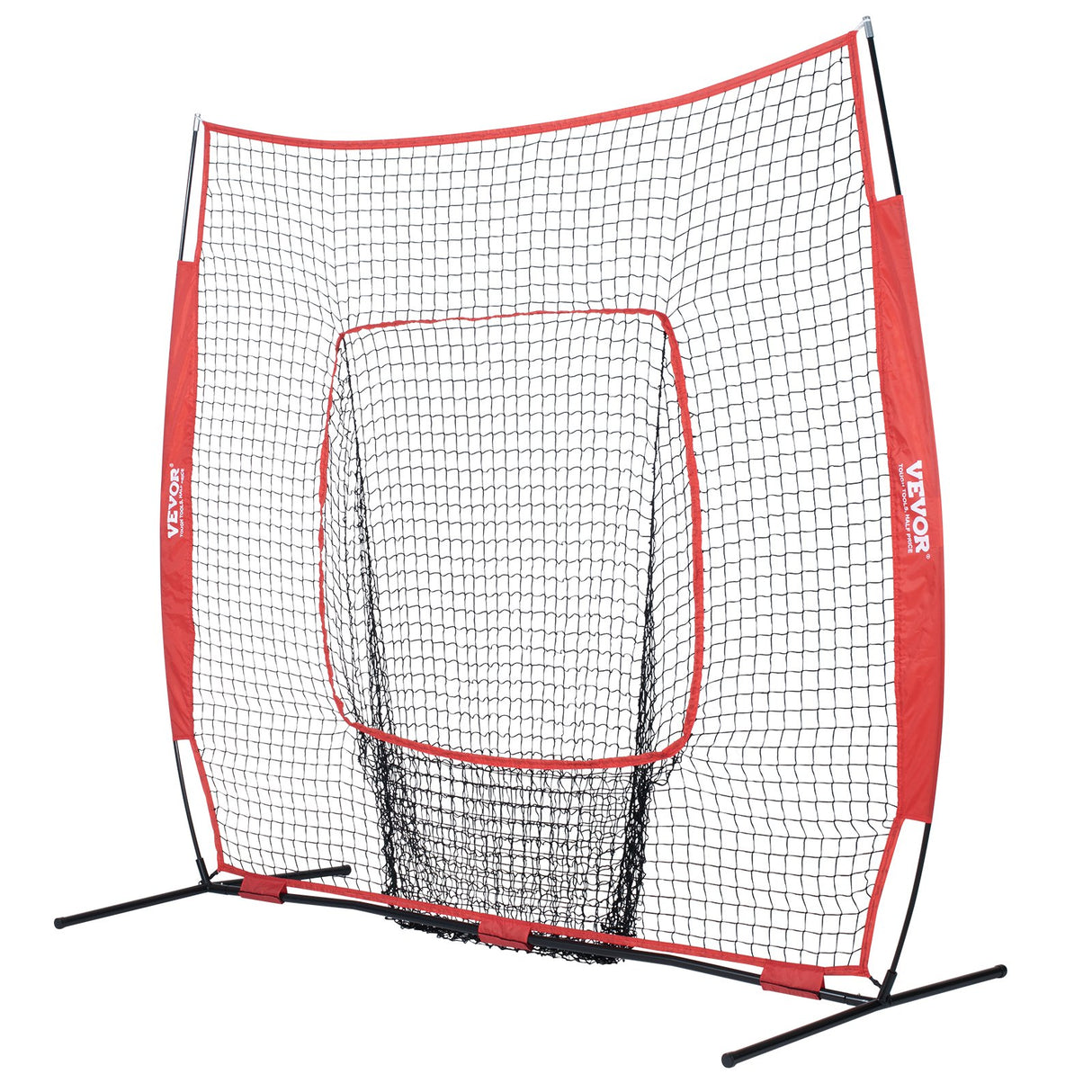 VEVOR 7x7 Baseball Softball Practice Net, Portable Baseball Training Net for Hitting Batting Catching Pitching, Backstop Baseball Equipment Training